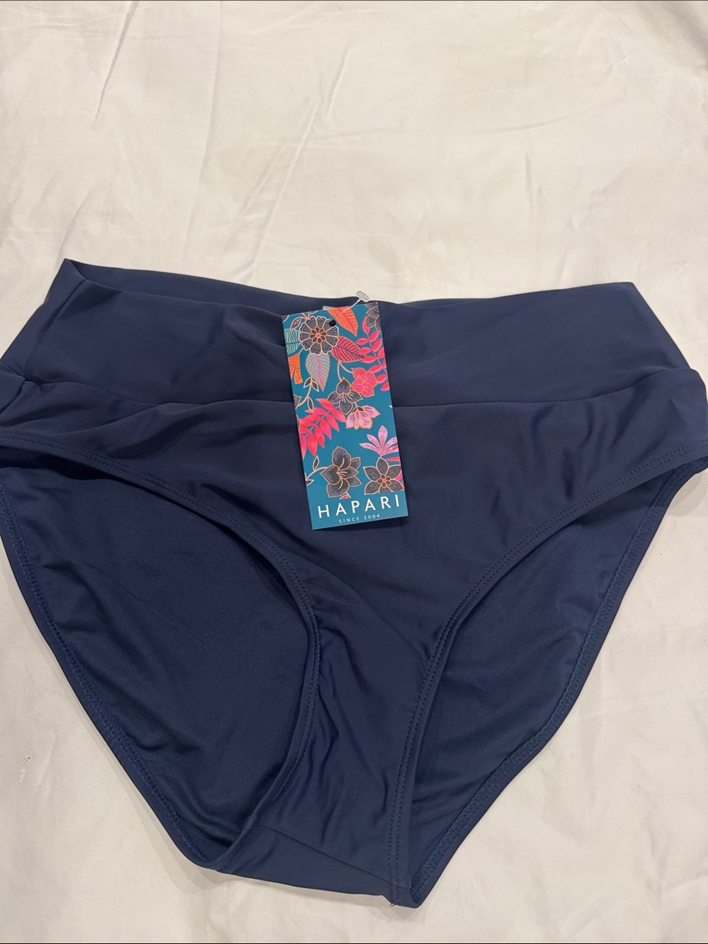 Hapari Navy High-Waist Bikini Bottoms